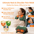 Woman relaxing with the Siaasoo N7 3D Shiatsu neck massager UAE for pain relief at home, office, and car.