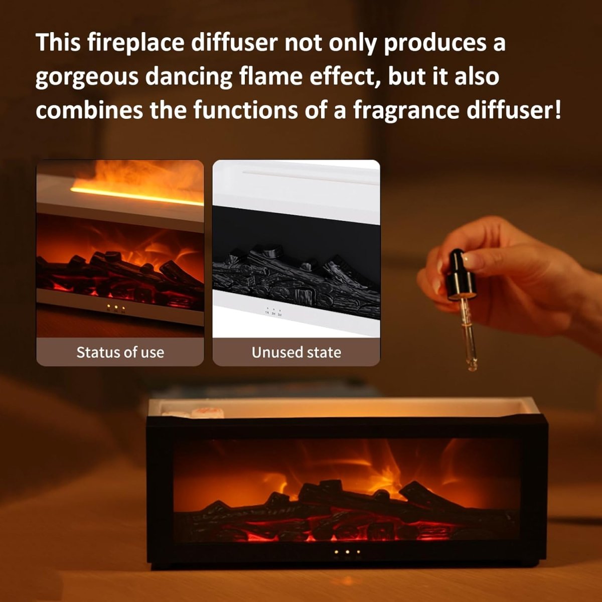 Flame Fireplace Aroma Diffuser - Crown Cart