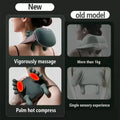 Comparison of new and old models of neck massager UAE, showcasing features like vigorous massage and palm hot compress.