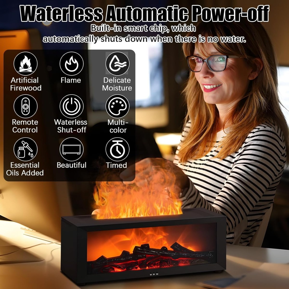 Flame Fireplace Aroma Diffuser - Crown Cart